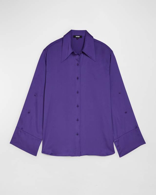 Kathy Vegan Silk Blouse w/ Adjustable Sleeves